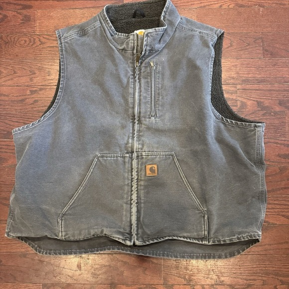 Carhartt Men's 3XL V33 GVL 'Gravel' Gray Mock-Neck Sherpa Lined Vest